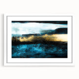 Framed abstract wall art showcasing colorful strokes and lines in a modern design, featuring a white mat for an elegant finish.