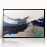 Framed wall art showcasing an abstract strokes and lines design in black and white, perfect for modern home decor, enhancing aesthetic appeal.