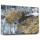 Abstract wall art featuring colorful strokes and dynamic lines on acrylic glass, showcasing a modern design that enhances contemporary decor.