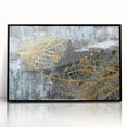 Abstract wall art showcasing fluid strokes and lines in a modern design, framed in black acrylic, perfect for contemporary home decor. Ideal for adding a touch of sophistication to any room.
