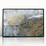 Abstract wall art showcasing fluid strokes and lines in a modern design, framed in black acrylic, perfect for contemporary home decor. Ideal for adding a touch of sophistication to any room.