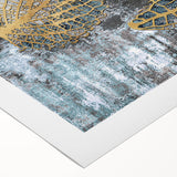 Abstract wall art featuring bold strokes and lines in vibrant colors, showcasing a modern design on rolled canvas, perfect for home decor enhancement.