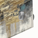 Close-up of abstract strokes and lines wall art design in vibrant colors, showcasing dynamic textures and fluid shapes, perfect for modern decor.