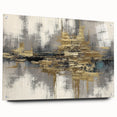 Abstract wall art design showcasing vibrant strokes and lines in rich colors, elegantly framed with acrylic glass and pin accents for a modern decor touch.