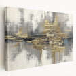Abstract wall art canvas showcasing vibrant strokes and lines in bold colors, elegantly stretched for a modern home decor accent.