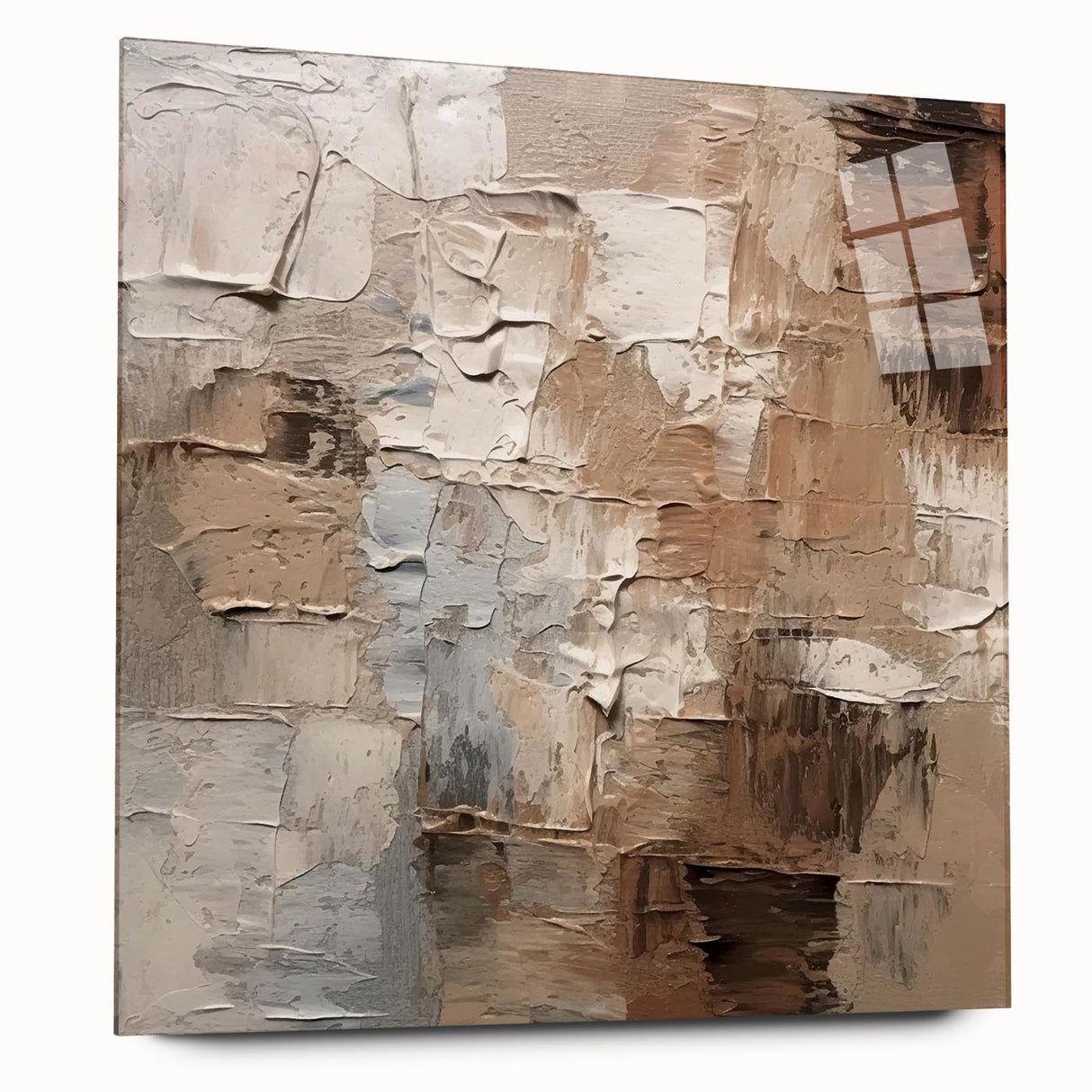 Abstract wall art piece showcasing vibrant strokes and lines in a modern design, featuring an acrylic glass finish that enhances colors and depth.