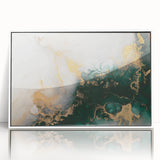 Framed abstract wall art featuring colorful strokes and lines in a modern design, set against a white background for a contemporary aesthetic.