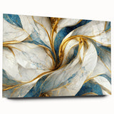 Abstract art print showcasing vibrant strokes and lines in a dynamic color palette, presented in a sleek acrylic glass frame for modern decor.