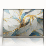 Framed wall art featuring an abstract design of colorful strokes and lines in silver acrylic, showcasing modern artistic flair ideal for contemporary decor.