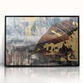 Framed wall art featuring an abstract design of colorful strokes and lines in vibrant hues, displayed from a front view, perfect for modern home decor.