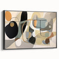 Framed abstract wall art showcasing a dynamic design of black strokes and lines on a textured canvas, emphasizing modern aesthetic appeal.