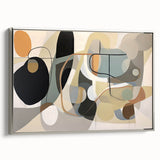 Framed abstract wall art featuring dynamic strokes and lines in silver and grey tones, ideal for modern home decor enhancements.