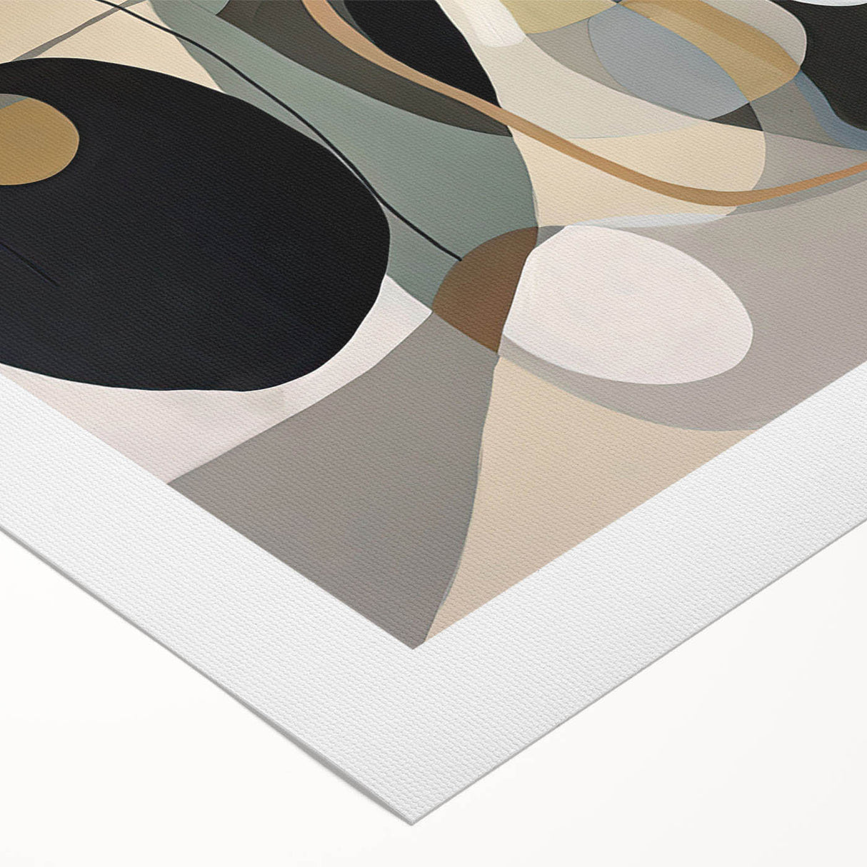 Abstract wall art featuring colorful strokes and lines on a rolled canvas, perfect for modern home decor, showcasing vibrant hues and dynamic patterns.