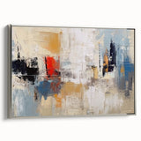 Framed abstract wall art showcasing dynamic strokes and lines in silver tones, adding modern elegance to any decor setting.