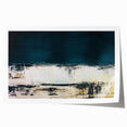 Abstract wall art print showcasing vibrant strokes and lines in blue, orange, and yellow hues, ideal for modern home decor or art collection.