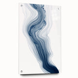 Abstract wall art featuring vibrant strokes and lines in a modern design, displayed in a sleek acrylic glass frame with mounting pins.