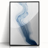 Framed wall art featuring an abstract design of colorful strokes and lines in a modern aesthetic, set against a sleek black frame for contemporary decor.