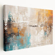 Abstract strokes and lines design on stretched canvas wall art, showcasing vibrant colors and modern aesthetics ideal for contemporary decor.
