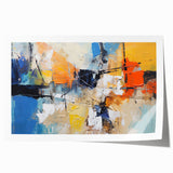 Abstract wall art print showcasing vibrant strokes and lines in bold colors, perfect for modern home decor and artistic expression.