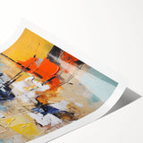 Abstract wall art print showcasing vibrant strokes and lines in a modern design, perfect for contemporary home decor and artistic expression.