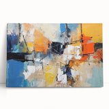 Abstract wall art canvas showcasing dynamic strokes and lines in vibrant colors, perfect for modern home decor and stylish interior design.