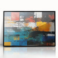 Framed abstract wall art featuring dynamic strokes and lines in black and white, adding a modern touch to home decor.