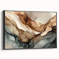 Framed abstract wall art featuring bold strokes and lines in black and gray, showcasing modern design for contemporary home decor.