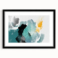 Abstract wall art featuring dynamic strokes and lines in a contemporary design, framed with a black mat, perfect for modern home decor. Ideal for adding artistic flair to living spaces.