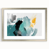 Abstract wall art featuring a dynamic design of colorful strokes and lines in a silver frame, ideal for modern home decor, showcasing contemporary artistic flair.