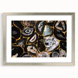 Abstract strokes and lines wall art design in a silver-framed mat, showcasing a modern aesthetic with neutral tones, perfect for contemporary home decor.