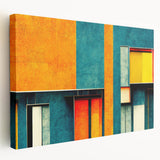 Abstract strokes and lines design on stretched canvas wall art, showcasing vibrant colors in a modern aesthetic, perfect for contemporary home decor. This piece adds a dynamic touch to any room with its artistic flair and unique composition.