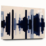 Abstract wall art featuring vibrant strokes and lines in multiple colors, displayed in a sleek acrylic frame. Ideal for modern decor, showcasing artistic depth and texture.