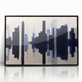 Framed acrylic wall art featuring an abstract design of colorful strokes and lines in a black frame, ideal for modern home decor. This vibrant artwork adds a contemporary touch to any interior space.