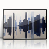 Framed acrylic wall art featuring an abstract design of colorful strokes and lines in a black frame, ideal for modern home decor. This vibrant artwork adds a contemporary touch to any interior space.