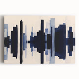 Abstract strokes and lines design on stretched canvas wall art, showcasing vibrant colors and dynamic patterns. Perfect for modern home decor or office spaces.