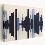 Abstract strokes and lines design on stretched canvas wall art, showcasing vibrant colors and fluid patterns, perfect for modern home decor accents.