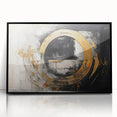 Abstract wall art showcasing intricate strokes and lines in a modern design, framed with a sleek black border, perfect for contemporary home decor.
