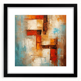 Abstract strokes and lines design in a black-framed wall art piece, showcasing modern aesthetics with a sleek mat finish, perfect for contemporary decor.