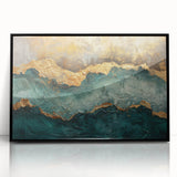 Framed abstract wall art featuring dynamic strokes and lines in vibrant colors, set against a sleek black frame, perfect for modern home decor.