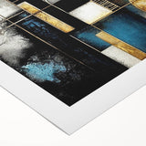 Abstract canvas wall art featuring dynamic strokes and lines in vibrant colors, rolled for easy shipping and display, ideal for modern home decor.