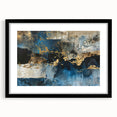 Abstract wall art featuring dynamic strokes and lines in a modern design, framed with a black front and mat, perfect for contemporary home decor.