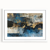 Abstract wall art featuring vibrant strokes and lines in a modern design, framed with a white mat, adding a contemporary touch to home decor. Ideal for art enthusiasts seeking unique wall accents.