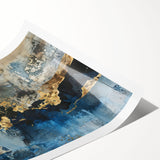 Abstract strokes and lines design in vibrant colors on a rolled canvas print, showcasing modern art aesthetics ideal for contemporary home decor. Perfect for enhancing interior spaces with a unique artistic touch.