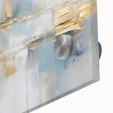 Close-up of an abstract strokes and lines design in vibrant colors on acrylic glass, showcasing intricate details of modern wall art suitable for contemporary decor.