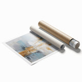 Abstract wall art featuring vibrant strokes and lines in shades of blue, yellow, and pink, designed for modern decor, showcasing a contemporary artistic style.