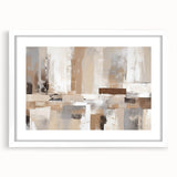 Abstract wall art featuring dynamic strokes and lines in a modern design, framed with a white mat, perfect for enhancing contemporary home decor.