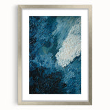 Abstract wall art design showcasing vibrant strokes and lines in a silver-framed mat, ideal for modern home decor, enhancing any living space with color and style.