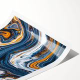 Abstract strokes and lines in vibrant colors create a modern wall art print, ideal for contemporary decor. The design features dynamic shapes and flowing patterns, enhancing any interior space with a stylish touch.