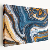 Abstract strokes and lines in vibrant colors create a modern wall art piece, showcasing a stretched canvas design from the 579 collection, perfect for contemporary decor.