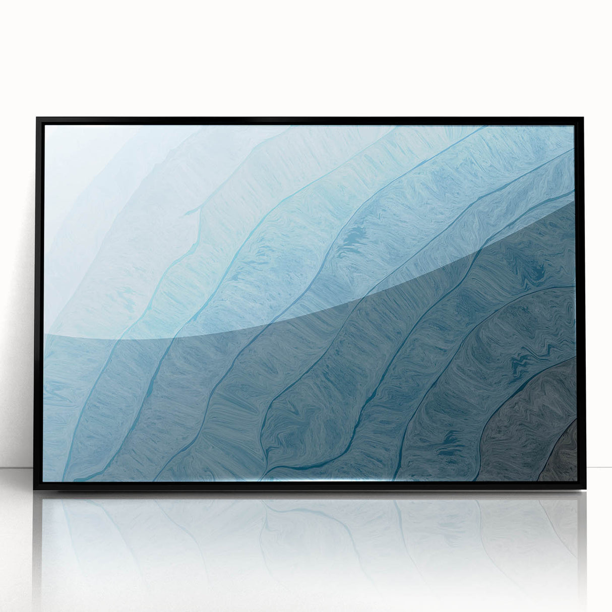 Framed abstract wall art featuring dynamic strokes and lines in a modern black design, ideal for contemporary home decor. Perfect for living room or office aesthetics.